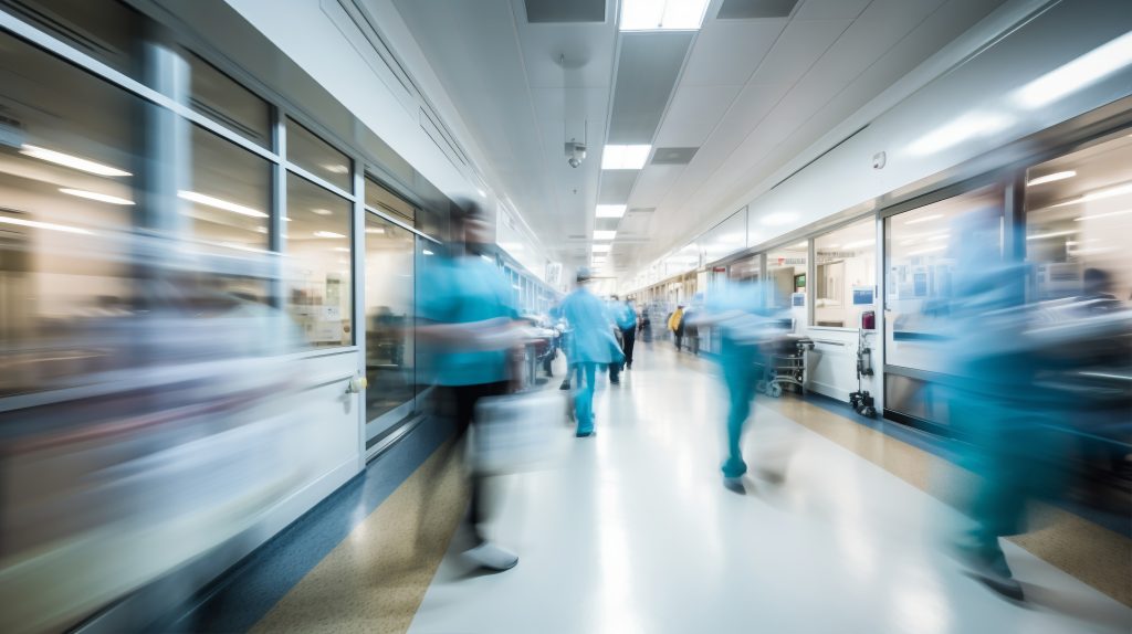 Hospital hallway with motion effect