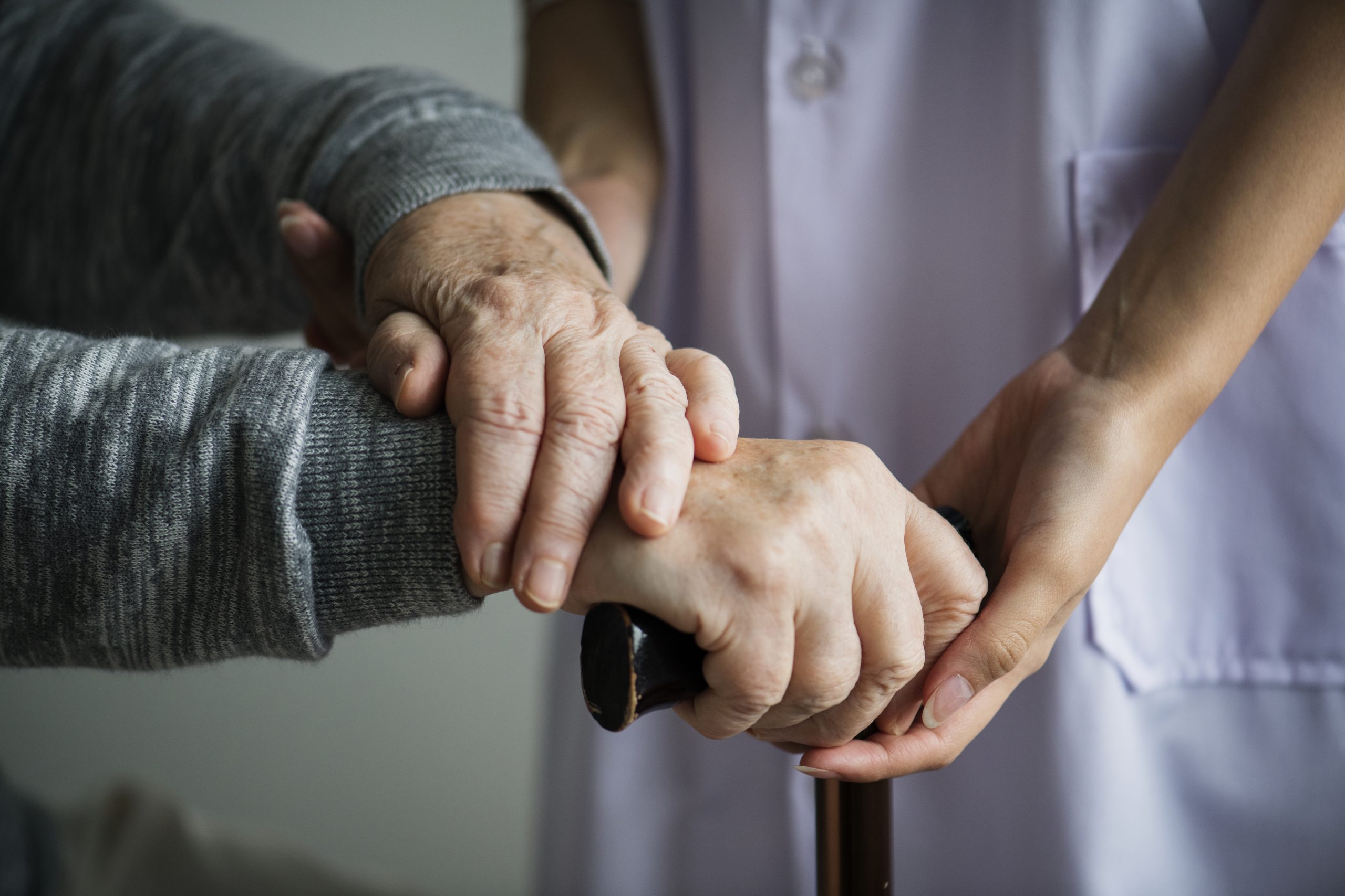 Closeup support hands